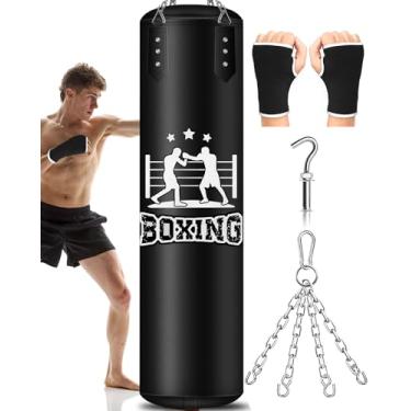 Imagem de YORWHIN Saco de pancadas para adultos, sacos de boxe pesados de poliuretano de 1,2 m com gancho de teto, bolsa de boxe suspensa para kickboxing, muay thai, karatê, judô, taekwondo, treinamento em