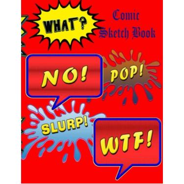Imagem de Comic Sketch Book: Blank Sketchbook 8 1/2 x 11 for Comics Drawing Storyboard and Sketching for Kids Teens and Adults - 100 Pages Art Pad for Doodling Painting - 8.5x11 inches Large Size Red