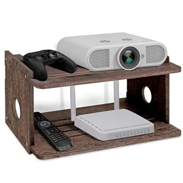 Imagem de BEARUT Prateleira flutuante para projetor, prateleira de roteador, suporte de parede, suporte de TV, roteador WiFi, caixa de armazenamento, modem cabo, capa para TV, para projetor Xbox, leitores de DVD, jogos, consoles e acessórios de TV