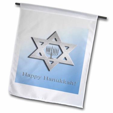 Imagem de 3dRose fl_37058_1 Bandeira de jardim, 30 x 45 cm, Hanukkah, Estrela de Davi e Menorah
