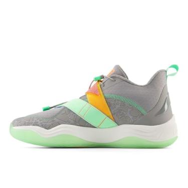 Imagem de New Balance Tênis de beisebol unissex FuelCell Lindor 2 para adultos, Team Away Cinza/Jade Elétrico/Libélula Neon, 10 X-Wide Women/8.5 Wide Men