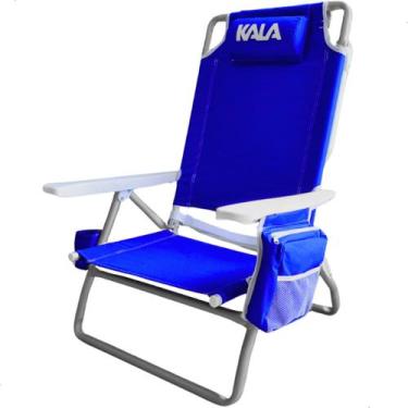 Imagem de Cadeira Praia Reclinável 5 Posições C/bolsa Térmica Até 136k - Kala
