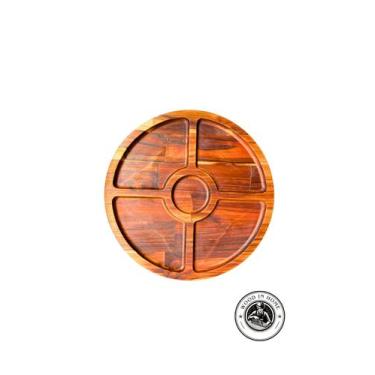 Imagem de Petisqueira Redonda de Madeira Nobre Teca C/ Divisórias - WOOD IN HOME