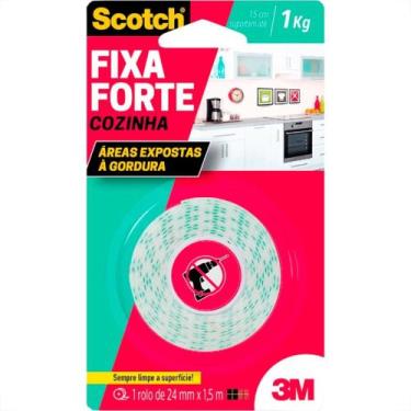 Imagem de Fita Dupla Face 3M Fixa Forte Cozinha 24Mm X 1,5M - 700G