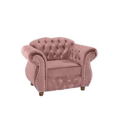 Imagem de Quatro Poltronas Chesterfield Merlo - Veludo Rosa / Decoração, recepçã