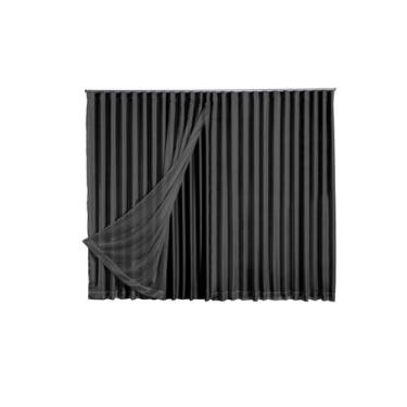 Imagem de Cortina Blackout Com Voil 5,00x2,30 Para Trilho Duplo - Ludatex, Preto