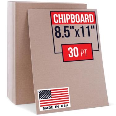 Imagem de Paclord Folhas de aglomerado liso Kraft marrom de 21,6 cm x 28 cm, 0,30 Pt de espessura – Feito nos EUA – Aglomerado de papelão durável para projetos de papelão, suporte de moldura, álbum de recortes