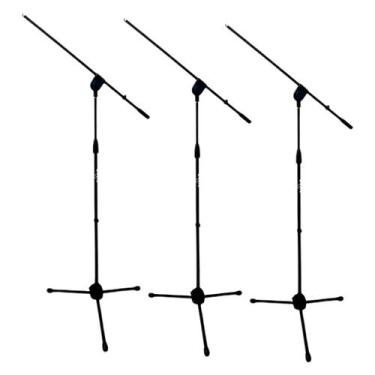 Imagem de Kit 3 Pedestal Microfone Metal Padrao On Stage Vector Rmv - D STANDS