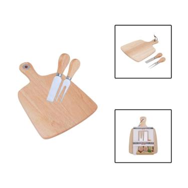 Imagem de Kit Tábua Com Cabo Utensílios Para Queijos 3 Peças