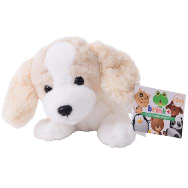 Imagem de Pelúcia Cachorro Deitado Branco/Bege 25cm - Brink+