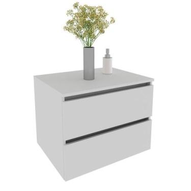Imagem de Balcão Gabinete Suspenso para Banheiro 60cm com 2 Gavetas BN3607 Branc
