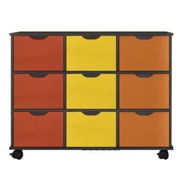 Imagem de Nicho Organizador Preto com 9 gavetas Coloridas - Qmovi