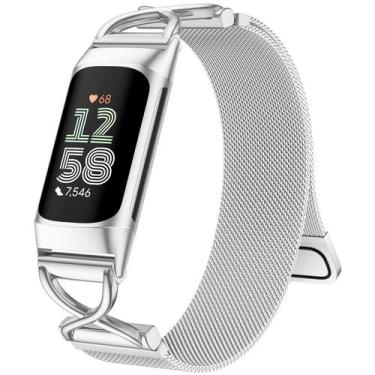 Imagem de Pulseiras de reposição JKD Silver para Fitbit Charge 6/5 Silver