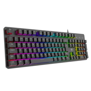 Imagem de Teclado Membrana Gamer T-Dagger Echo RGB Full Size USB ABNT2 Preto - T-TGK109