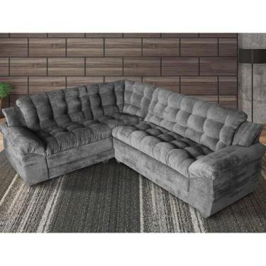 Imagem de Sofá Madrid Premium 200/245cm Suede Velut - Cinza - WS ESTOFADOS