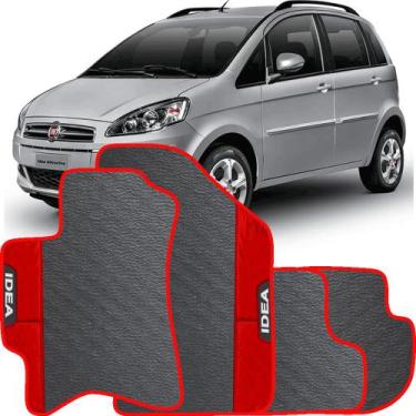 Imagem de Lindo jogo tapete carro automotivo vermelho fiat idea 2005 a 2017  emb