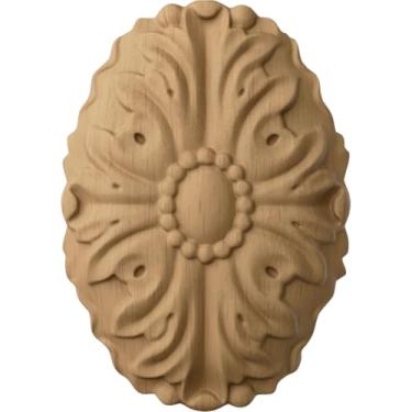 Imagem de Ekena Millwork Roseta oval Ashford ROS04X06ASRW Ashford, 7,6 cm x 11,4 cm x 1,5 cm, madeira de borracha