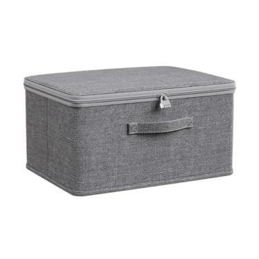 Imagem de Lata de armazenamento travável, caixa de armazenamento com bloqueio - Caixa de organizador de brinquedos de roupas com tampa,Peito de comida de lanches, recipiente de utilidade de bloqueio para jeans