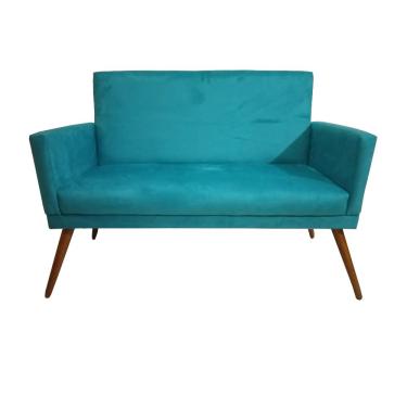 Imagem de Namoradeira Gran Nina Rodapé Azul Turquesa Bolico Estofados