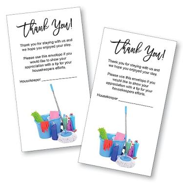 Imagem de Envelopes de ponta de hotel 500 Housekeeping para dinheiro ou moedas, 8,5 x 16 cm, impressos em cores na frente, tecido branco de 11 kg, aba de goma seca, feito e impresso nos EUA