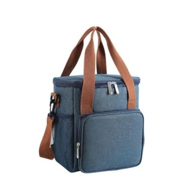 Imagem de Bolsa Termica Grande Capacidade Lancheira Expansível Com Dupla Camada YB-910(Azul 1a 911)