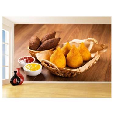 Imagem de Papel De Parede Alimentos Salgados Coxinha Bar 3,5M Al537 - Você Decor