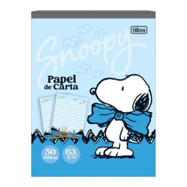 Imagem de Papel de Carta Caderno Colado Snoopy 50 Folhas Decoradas 63g/m² Tilibr