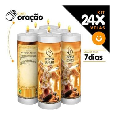Imagem de Kit 24x Vela De 7 Dias Oração Religiosa São Miguel Arcanjo - Chama de 