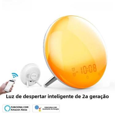 Imagem de Despertador Inteligente Com Luz De Despertar WiFi De 7 Cores Com Nasce