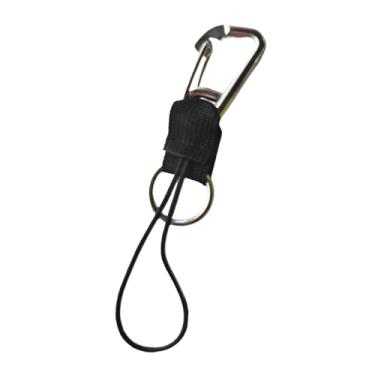Imagem de YIJU Cordão de mergulho com fivela de liberação rápida, cordão portátil para câmera de mergulho para fotografia subaquática, câmeras com lanterna BCD, Preto