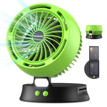Imagem de Astarama Ventilador Movido A Energia Solar, Portátil Com Bateria Recarregável, Operado Painel, Lanterna De Led, Acampamento Sem Fio 4 Velocidades, Mesa Usb Silenciosa Para Viagens Internas E Externa