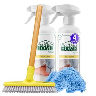 Imagem de CHOMP! Conjunto de limpador de argamassa, inclui escova de argamassa, refresca a argamassa e remove manchas em pisos de azulejo e paredes de banheiro e cozinhas (conjunto de 4)