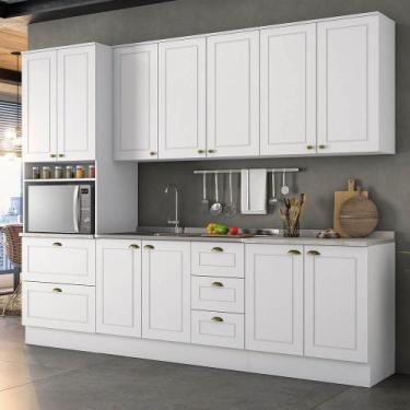 Imagem de Cozinha Modulada 271,5cm 5 peças 11 Portas 5 Gavetas Americana Henn - 