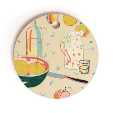 Imagem de Society6 Tábua de corte de bambu - decoração de cozinha por Sandra Poliakov - Tábuas de corte exclusivas para cozinha, 29 x 29 x 1,3 cm, maçãs amarelas I