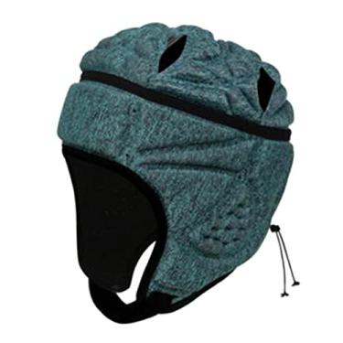 Imagem de Simhoa Chapéu de Rugby Roller Hat protetor para cabeça, protetores de cabeça de rugby com equipamento de proteção, colisão de impacto acolchoado para crianças, verde escuro