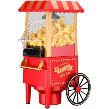 Imagem de Pipoqueira Elétrica Ar Quente Mini Carrinho Vermelho Vintage127v