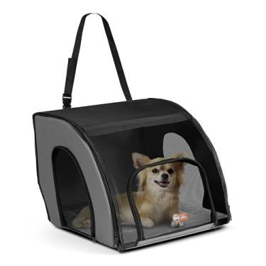 Imagem de K&H Pet Products Assento de carro fechado para cães e gatos, transportador de segurança de viagem para animais de estimação, assento de carro de viagem para cães, suporte de gato coberto com lados