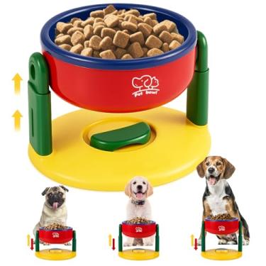 Imagem de BABORUI Tigela levantável para cães com ventosa, altura ajustável – Tigela de água e ração elevada antiderrapante para cães e gatos pequenos, médios e grandes – Antiponta, fácil de limpar