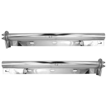 Imagem de Conjunto de 2 peças de suporte de aba de lama com mola reta de aço inoxidável, espaçamento de parafuso de 76 cm, comprimento adequado para semi caminhões