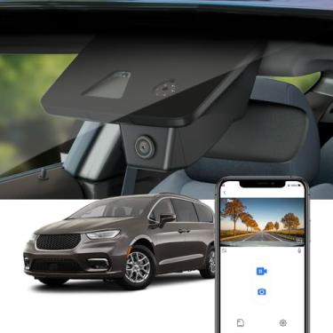 Imagem de Fitcamx Câmera veicular 4K compatível com Chrysler Pacifica 2018-2025 e híbrida plug-in, visual de fábrica OEM, vídeo UHD 2160P, gravação em loop, WiFi e aplicativo integrados, sensor de gravidade