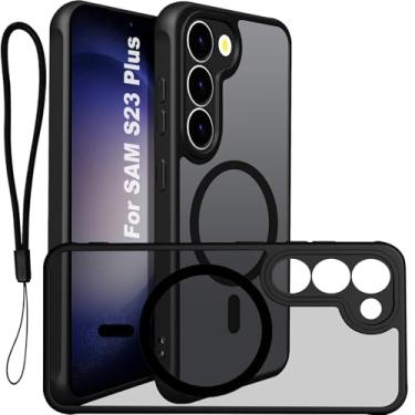 Imagem de USTIYA Magnética Capa para Samsung Galaxy S23+ S23 Plus Case Matte Acrílico Uso Resistente Protetora de Câmera Capinha Acessórios para Celular com Cordão Preto FGCX