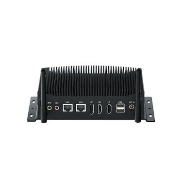 Imagem de WEIDIAN PC sem ventilador, mini PC industrial, Core i7-10810U (até 4,90 GHz), tela tripla 2HD+DP, 2RS232/RS422/RS485 COM, 2RJ45 LAN, 6USB, GPIO, WiFi, BT, Win11, Linux, Ubuntu (32GB RAM 1TB SSD)