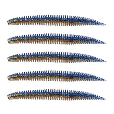 Imagem de ZZTWER 10 peças/lote isca artificial, isca macia de cauda de pino de larva 80 mm 2,3 g isca macia de silicone de duas cores iscas de água doce