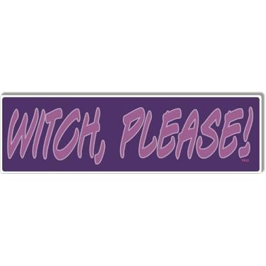 Imagem de Adesivo de para-choque pagão Witch Please Ímã de carro de vinil roxo, design humorístico, 7 x 25 cm, resistente ao clima (1, vinil)