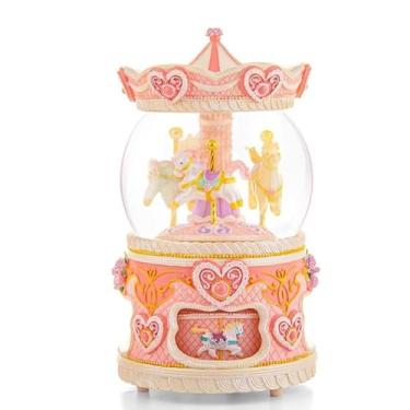 Imagem de Caixa Musical Carrossel Bola de Cristal Caixa de Música Luzes LED Coloridas, Globo de Neve, Caixa de Música Rotativa Automática Caixas Musicais para Esposa Mãe Amiga