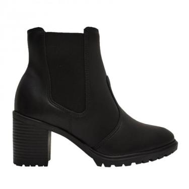 Imagem de Bota Cano Curto Feminina Beira Rio Preta 9075.107, Preto, 37