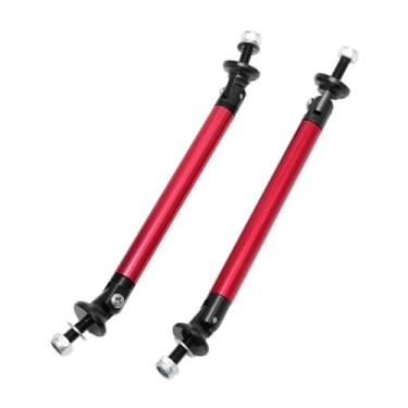 Imagem de EOHMAK Divisor de lábio de para-choque dianteiro para carro, 2 peças, barras de suporte de haste de proteção, ajustáveis, compatíveis com a maioria dos veículos (vermelho, 150 mm/5,9")