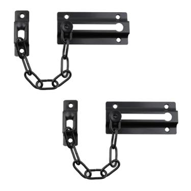Imagem de Risbay Trava de proteção de corrente de porta, fechadura espessa com parafusos, trava de prensa antifurto de ferro para porta interna, armário, cerca, armários, porta de celeiro, banheiro, jardim, 2