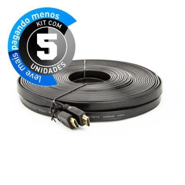 Imagem de Kit com 05 Cabo HDMI Flat 2.0 - 8 Metros - CIRILO CABOS, U
