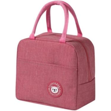 Imagem de Bolsa Lancheira Térmica Compacta – 4L, Mantém Marmitas, Frutas e Bebidas Frescas | Estilo Moderno e Colorido, Ideal para Trabalho, Escola e Passeios (Rosa)